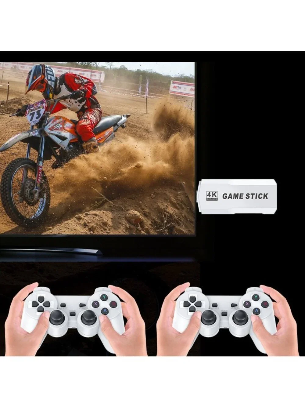 M2 Plus Retro Game Stick 4K HDMI with 2.4G Wireless Controllers